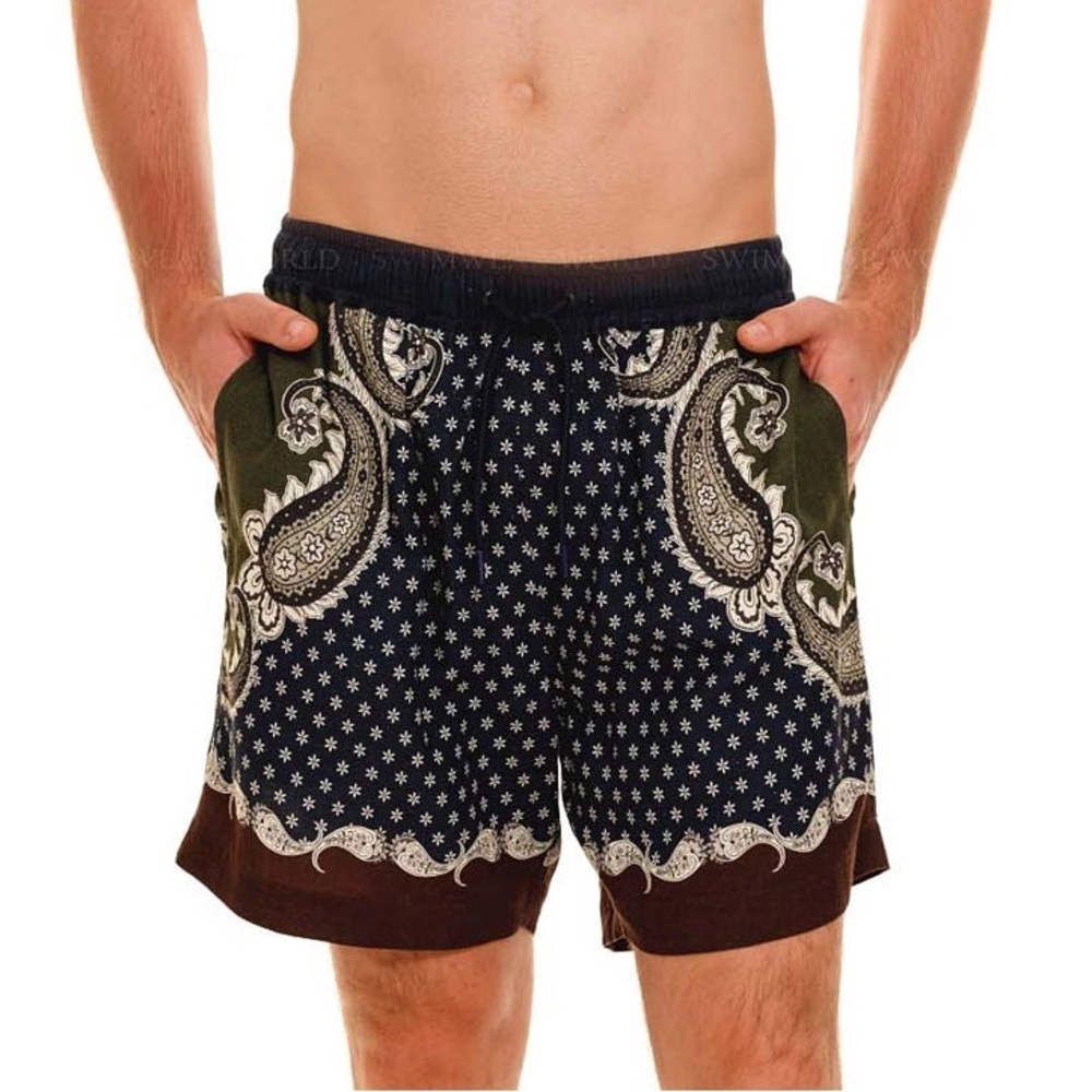 NWT Agua Bendita Cipres Cece Mens Shorts Vacation Resort Cruise Paisley Sz 40